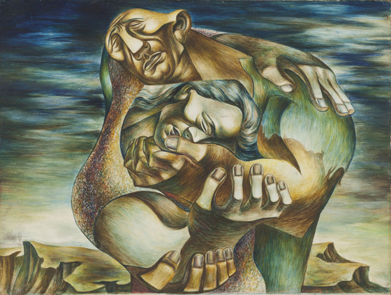 Charles White, The Embrace, 1942, Los Angeles County Museum of Art, Bequest of Fannie and Alan Leslie, © The Charles White Archives, photo © Museum Associates/LACMA