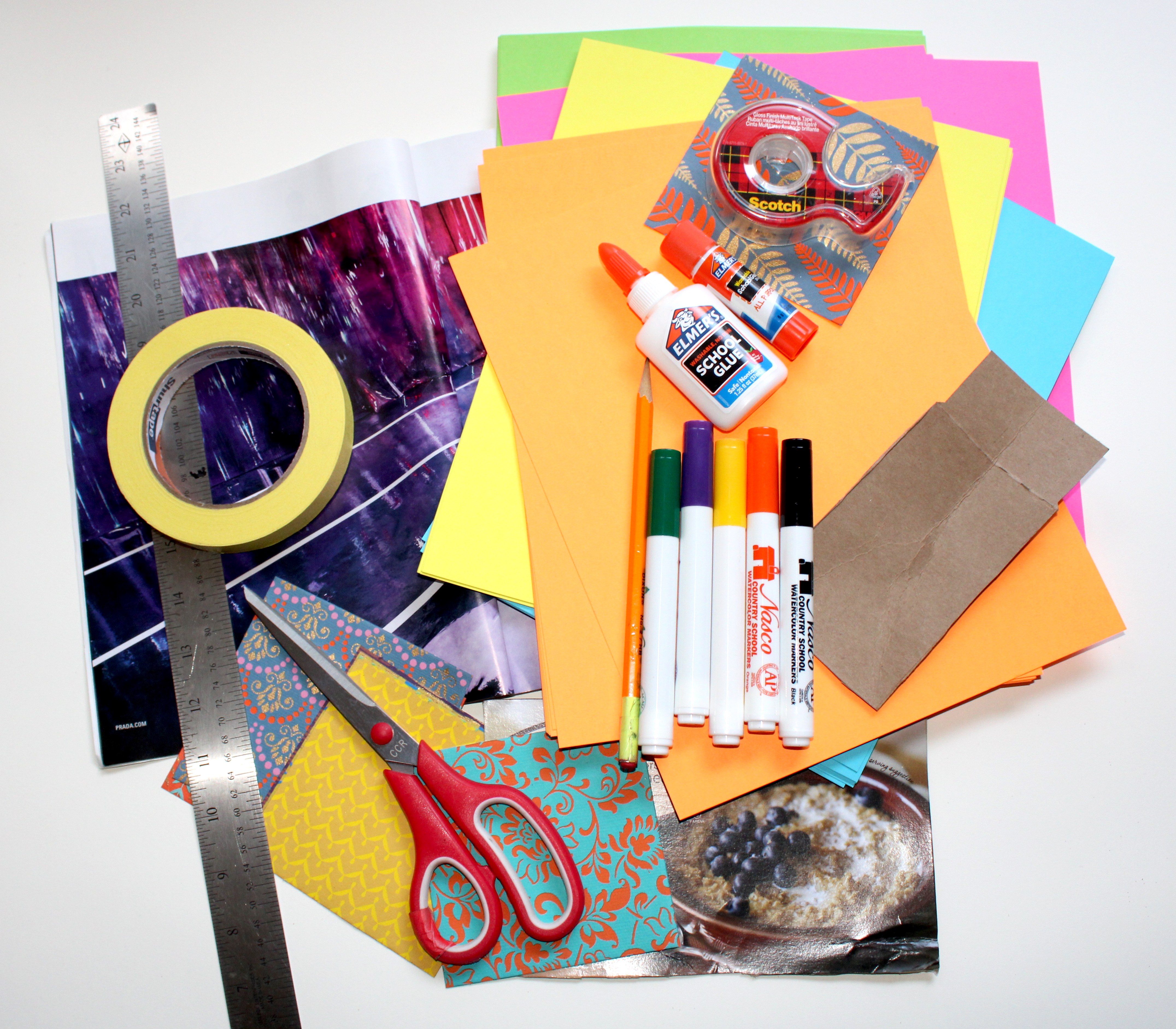 Invite your art mate to help you scavenge around the house to collect cool papers to work with!