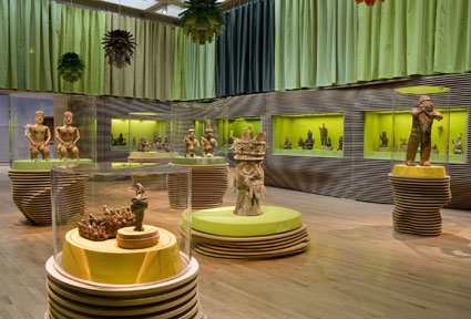 Art of the Ancient Americas galleries, installation designed by Jorge Pardo