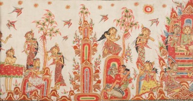 Temptation of Arjuna (detail), Indonesia, Bali, possibly Kamasan (Klungkung), early 20th century, purchased with funds provided by the Southern Asian Art Council, the Ethnic Arts Council, Paula Fouce, Linda Jayne in memory of Allen Jayne, Mark Johnson in memory of Jo Jean Johnson, Arline Lloyd in memory of David Lloyd, Lisa Gimmy, and the South and Southeast Asian Art Deaccession Fund 