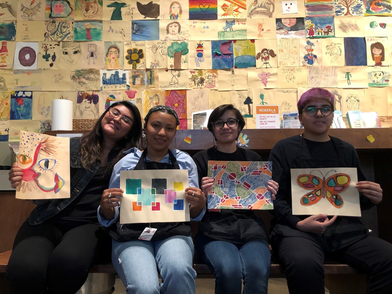 Look for these familiar faces at the pop-ups in the art galleries! (From left: Julia Velasquez, Krys Murry, Susi Castillo, and Ceci Flores)
