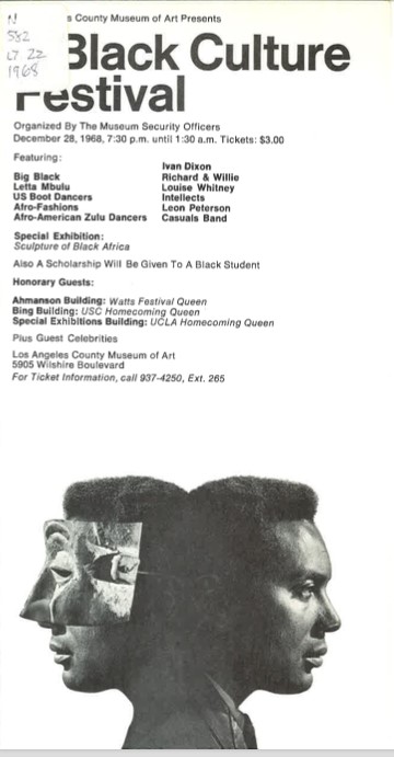 Flyer for A Black Culture Festival (1968) at LACMA