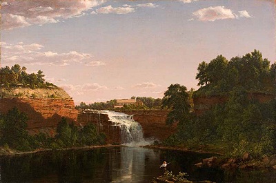 Frederic Edwin Church, Lower Falls, Rochester, 1849, signed and dated lower left: F.E. CHURCH 1849, gift of Charles C. and Elma Ralphs Shoemaker 