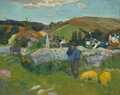 Paul Gauguin, Swineherd (detail), 1888, gift of Lucille Ellis Simon and family in honor of the museum's twenty-fifth anniversary