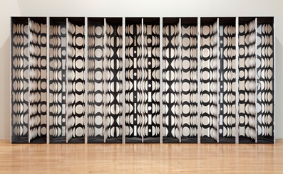 Julio Le Parc, Mural: Virtual Circles (Mural Cercles Virtuelles), 1964–66, purchased with funds provided by Debbie and Mark Attanasio, Jane and Marc Nathanson, Jane and Terry Semel, the Loreen Arbus Foundation, Alyce Woodward Oppenheimer, Janet Dreisen Rappaport and Herb Rappaport and an anonymous donor through the 2013 Collectors Committee