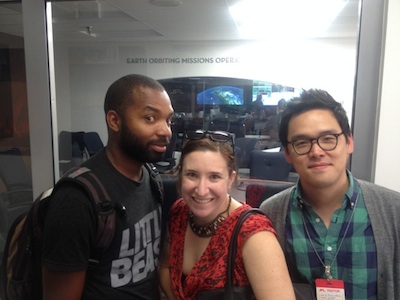 Tavares Strachan, Rachel Sussman, and E Roon Kang at Jet Propulsion Labs