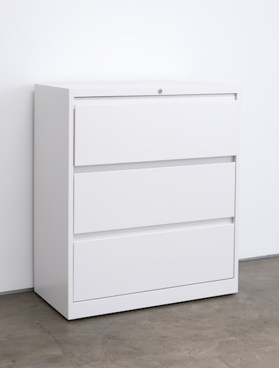 Kaz Oshiro, Lateral File Cabinet (White #1), 2013, photo courtesy Joshua White/JWPictures.com