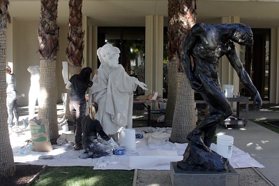 Liz Glynn's performance of The Myth of Singularity at LACMA in January 2013. The piece was based on a work by Auguste Rodin at the museum.