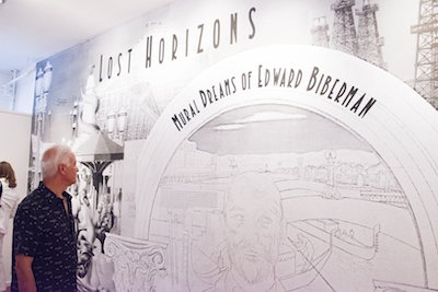 Installation view of "Lost Horizons: Mural Dreams of Edward Biberman," May 2014, photo courtesy of SPARC (sparcinla.org)