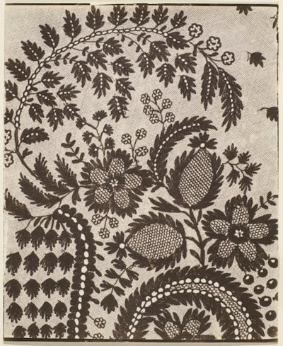 William Henry Fox Talbot, Lace, 1857, the Marjorie and Leonard Vernon Collection, gift of The Annenberg Foundation, acquired from Carol Vernon and Robert Turbin