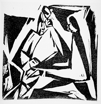 Hans Richter, Music, c. 1916, linoleum cut on wove paper, published in Die Aktion, The Robert Gore Rifkind Center for German Expressionist Studies, purchased with funds provided by Anna Bing Arnold, Museum Associates Acquisition Fund, and deaccession funds, © 2013 Hans Richter Estate