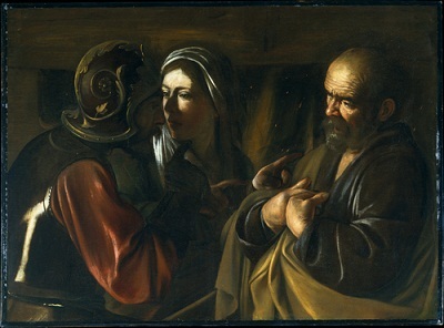 Michelangelo Merisi da Caravaggio, Denial of Saint Peter, 1610, The Metropolitan Museum of Art, New York, gift of Herman and Lila Shickman, and Purchase, Lila Acheson Wallace Gift, 1997