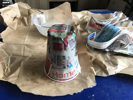 Build up your layers of paper-mache.