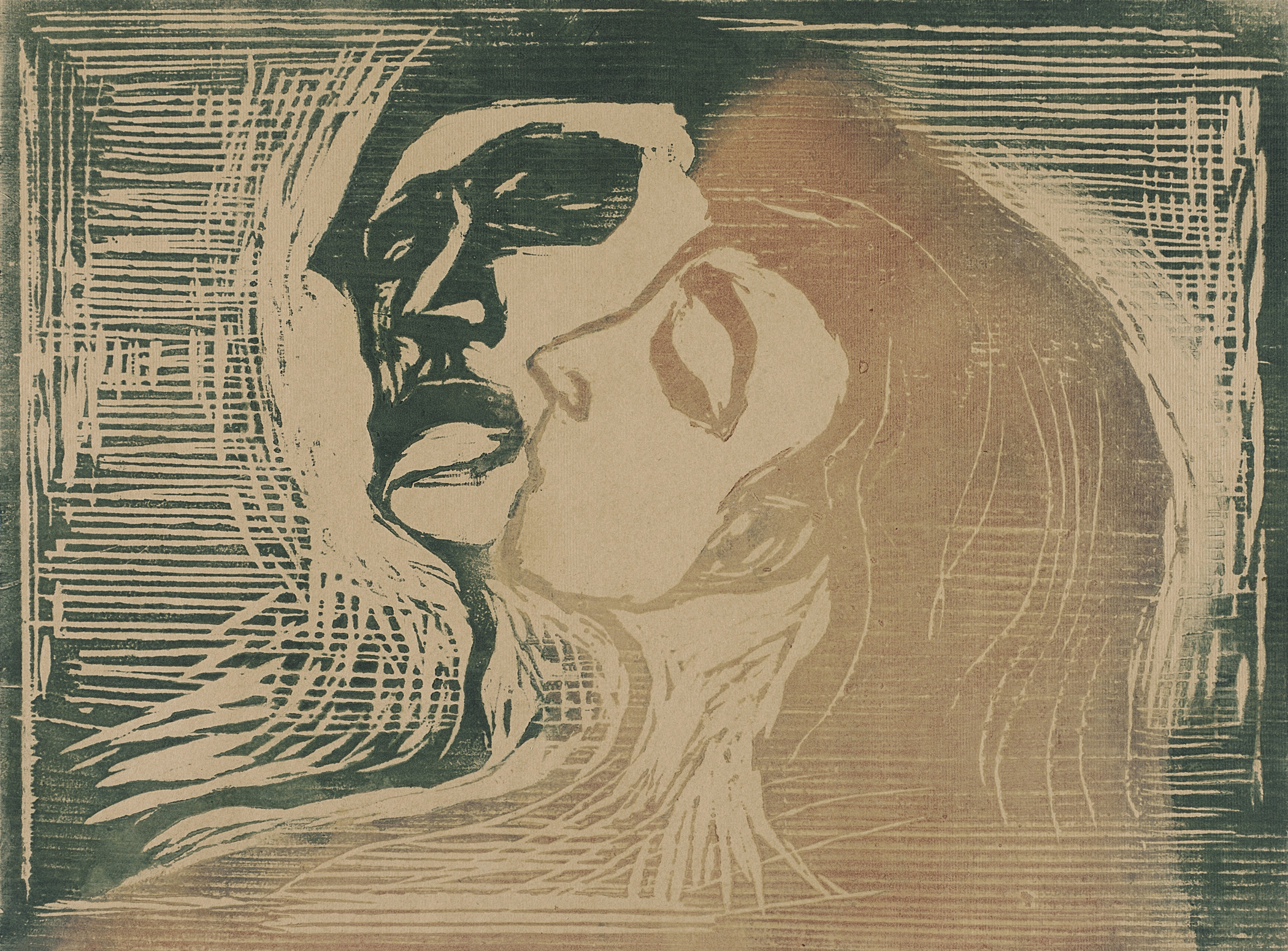 Edvard Munch, Head to Head, 1905, printed after 1914, Los Angeles County Fund, photo © Museum Associates/LACMA Two abstract faces