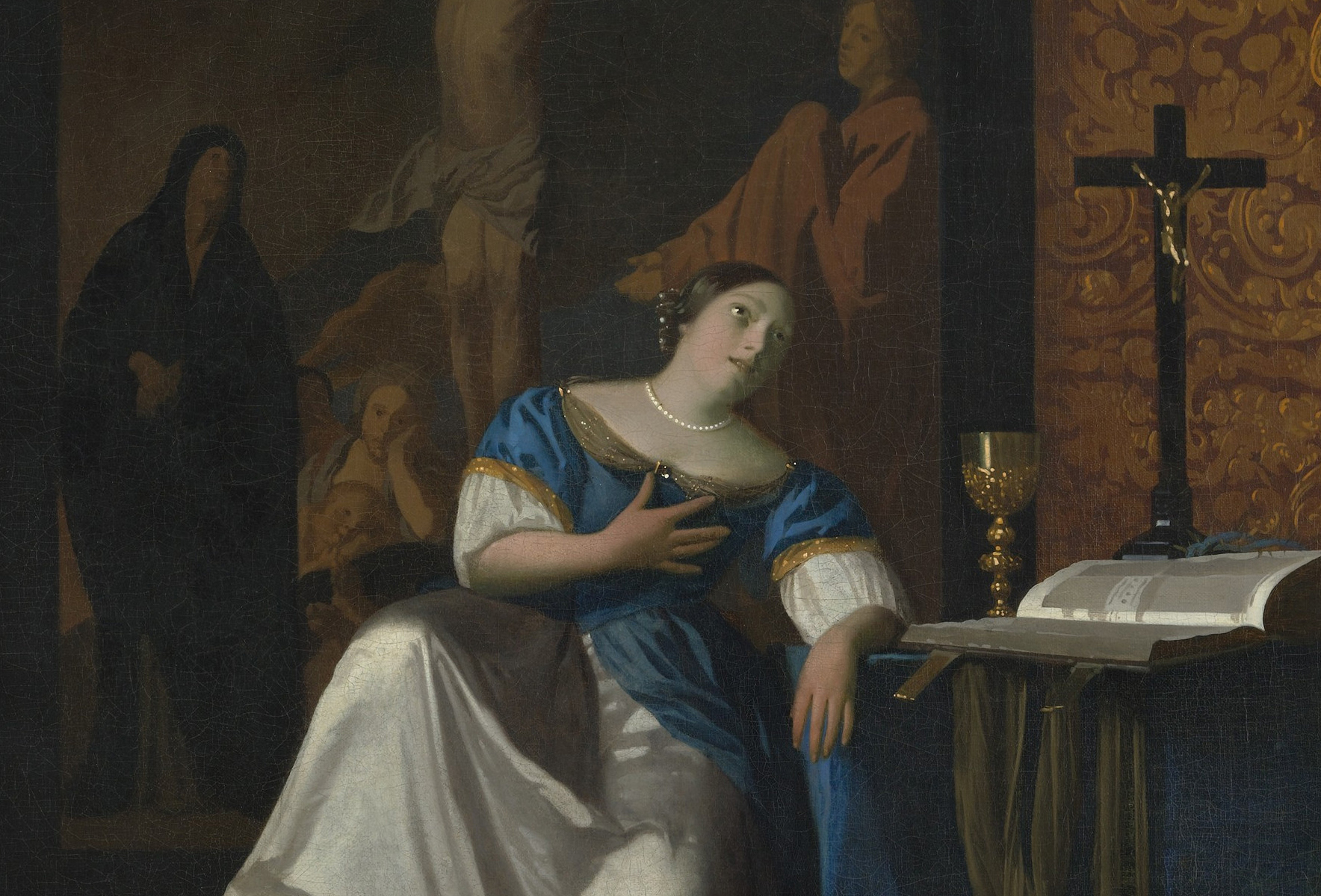 (fig. 9) Johannes Vermeer, The Allegory of Catholic Faith (detail), c. 1670–72, Metropolitan Museum of Art, The Friedsam Collection, Bequest of Michael Friedsam, 1931, image source: www.metmuseum.org