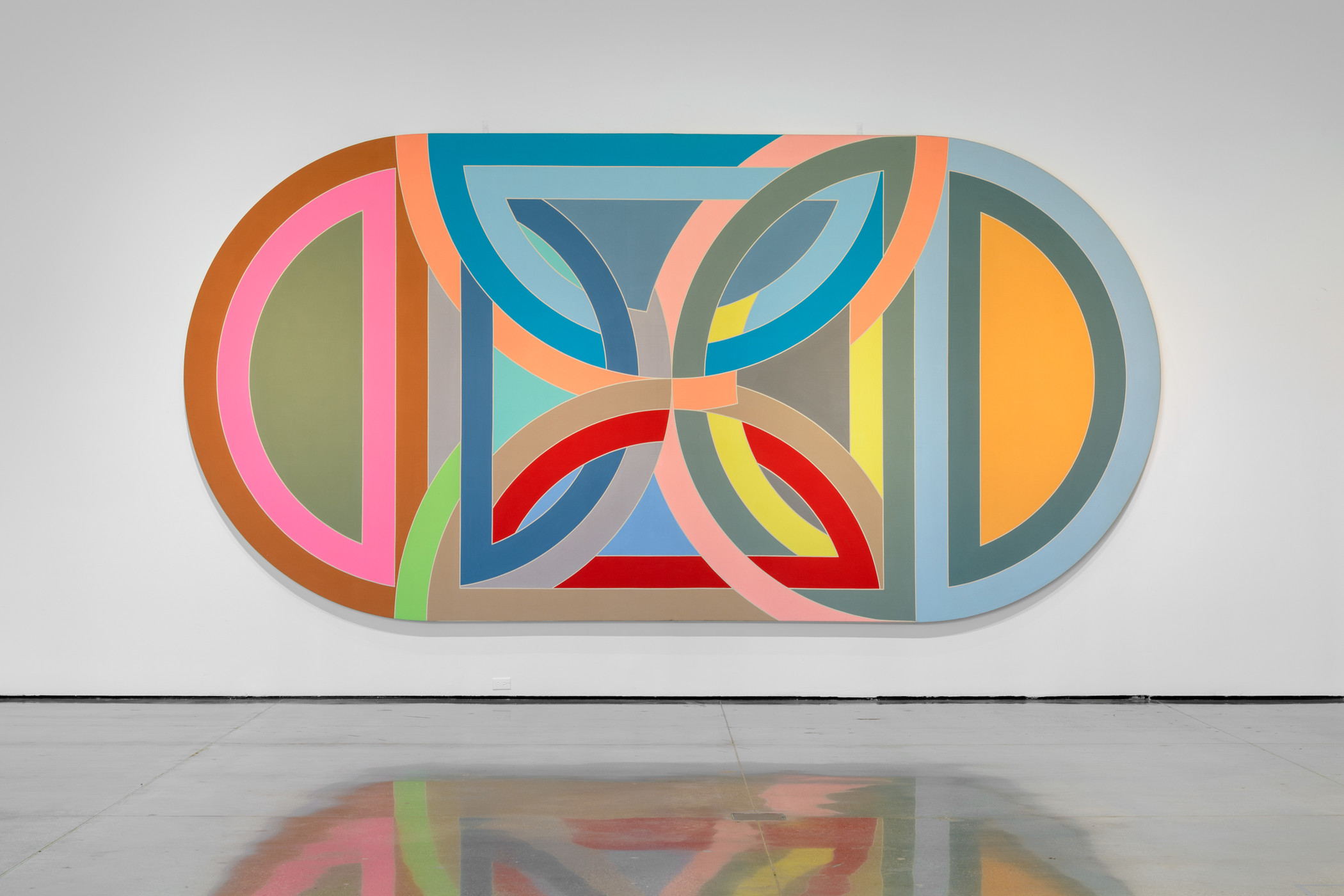 Frank Stella, Hiragla Variation I, 1969, Museum Purchase with Museum Associates Acquisitions Fund, installation view, Frank Stella: Selections from the Permanent Collection, Los Angeles County Museum of Art, May 5–September 15, 2019, art © 2019 Frank Stella/Artists Rights Society (ARS) New York, photo © Museum Associates/LACMA