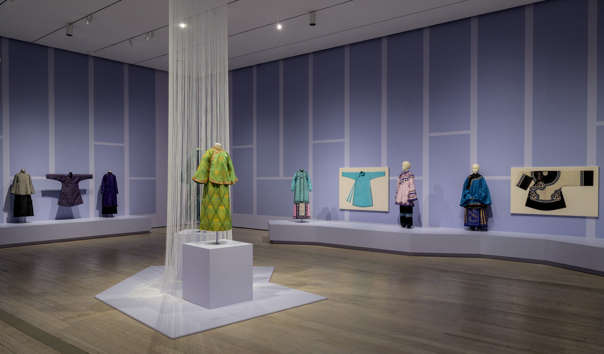 Installation photo, Fashioning Chinese Women: Empire to Modernity at the Los Angeles County Museum of Art, June 14–October 12, 2026, mannequins © Jason Wu, photo © Museum Associates/LACMA, by Jonathan J. Urban