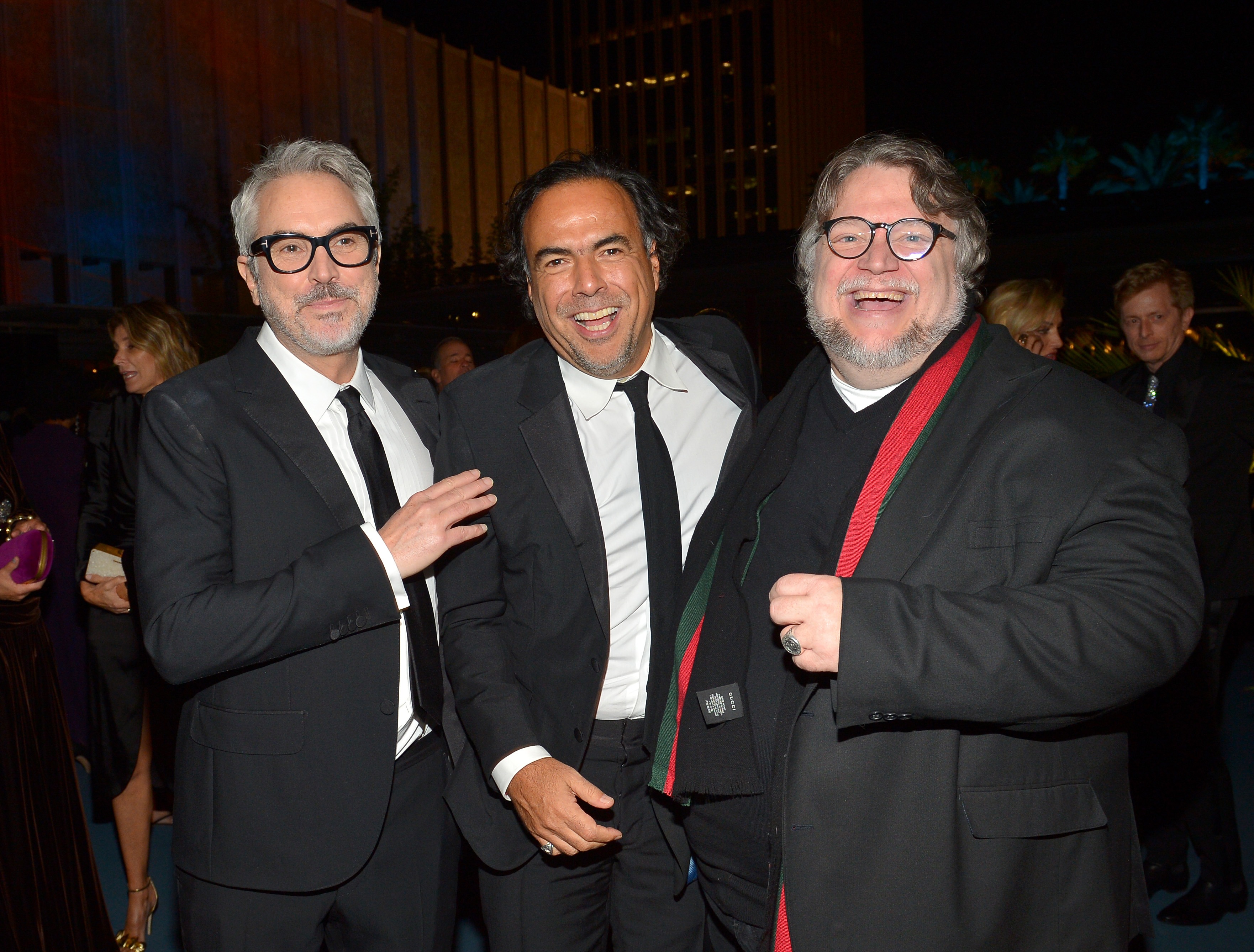 Honoree Alfonso Cuarón, Alejandro González Iñárritu, and Guillermo del Toro, photo by Donato Sardella/Getty Images for LACMA