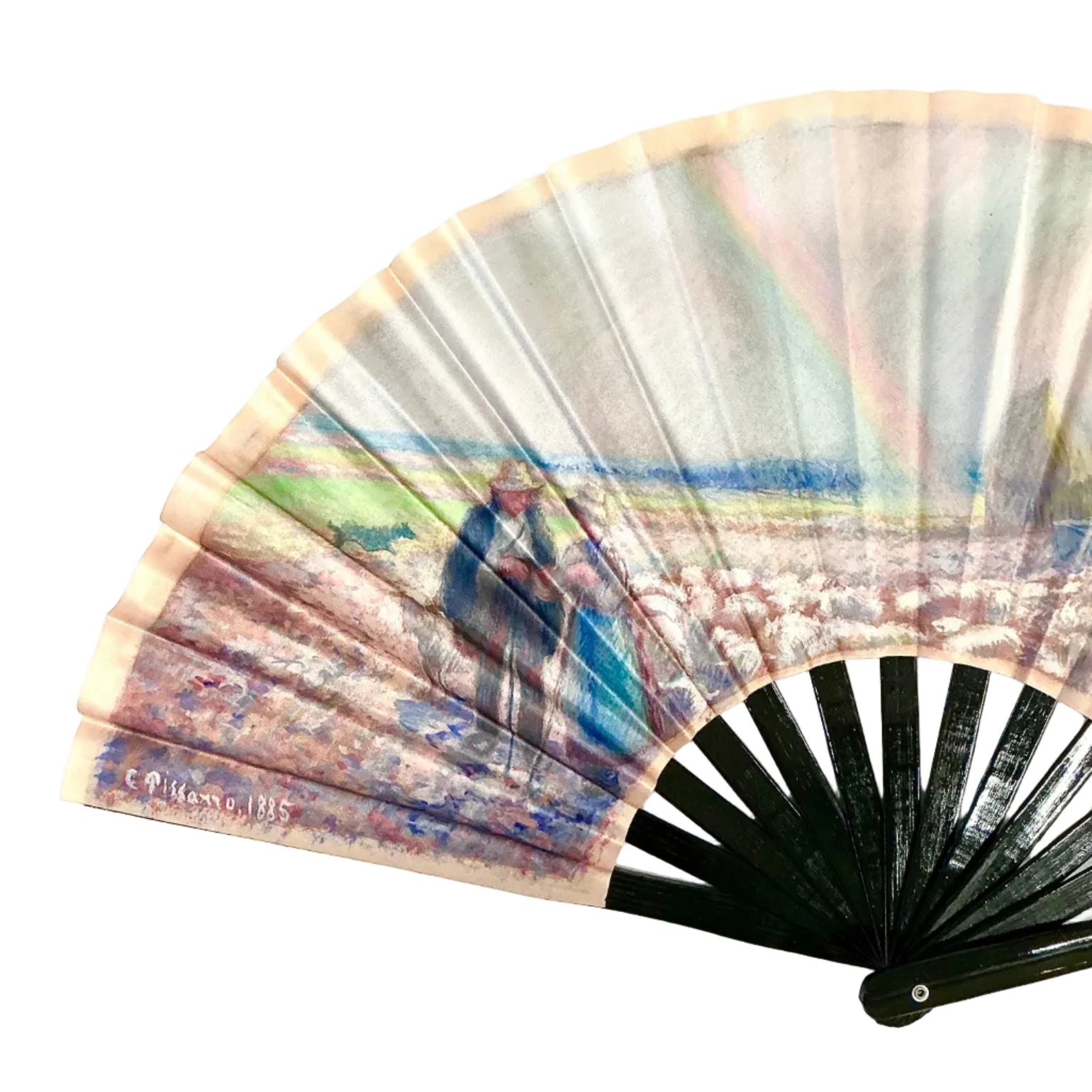 Close up of colorful handheld fan