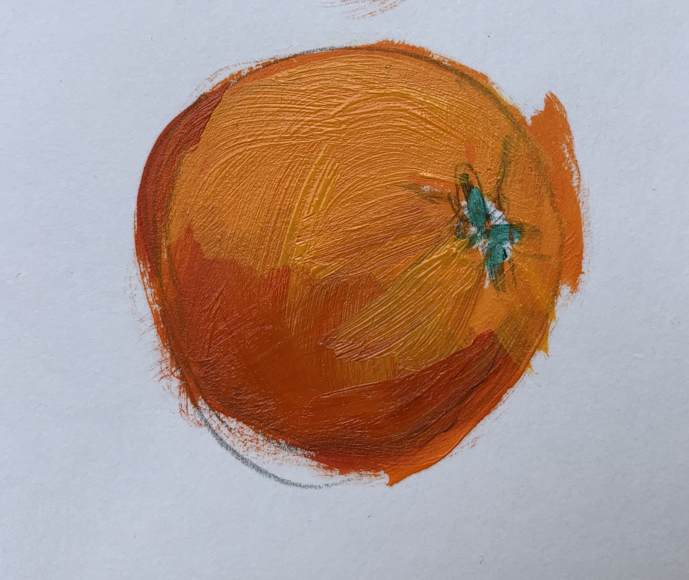 Orange with lighter orange painted on top