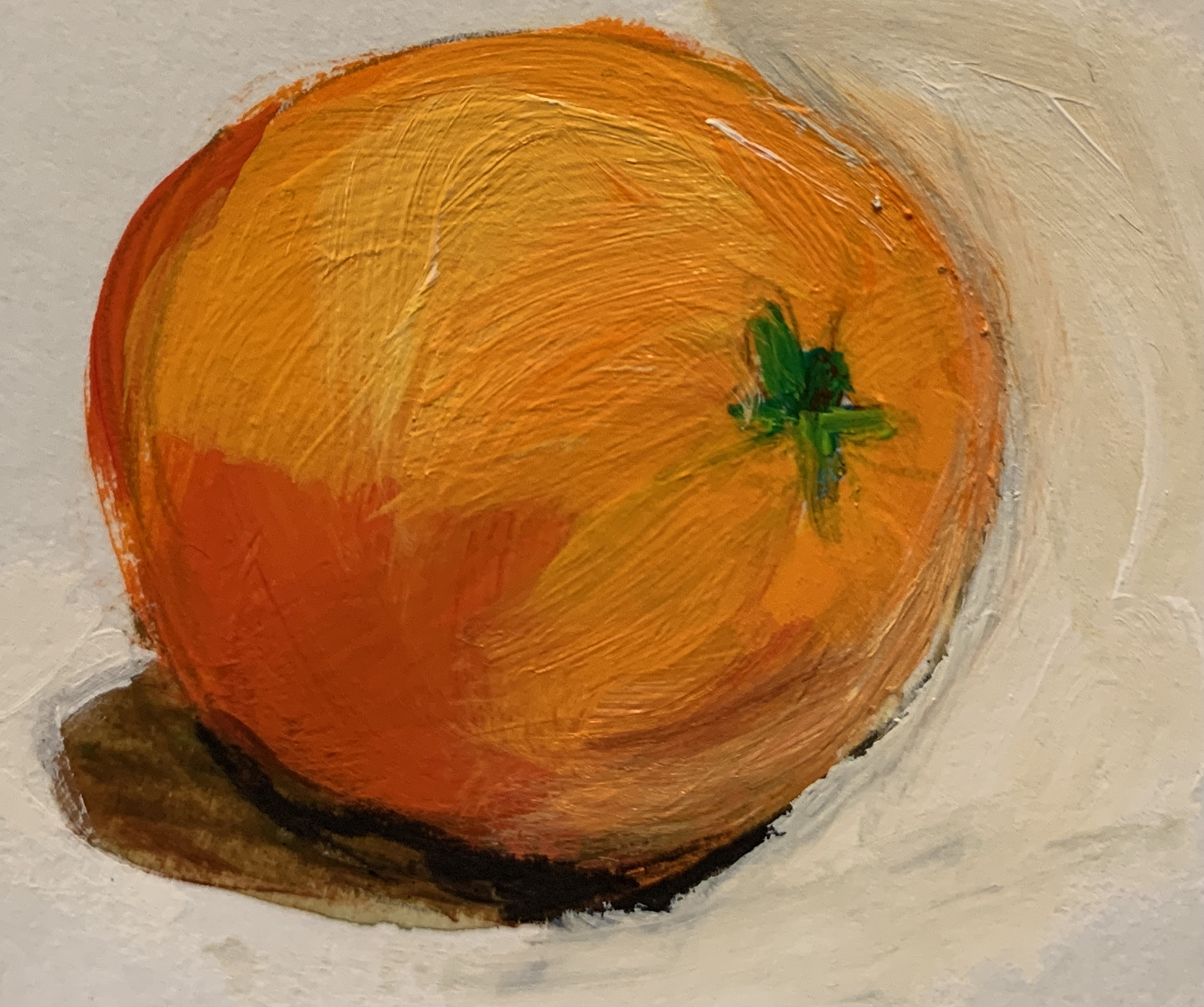 Painting of orange against light background
