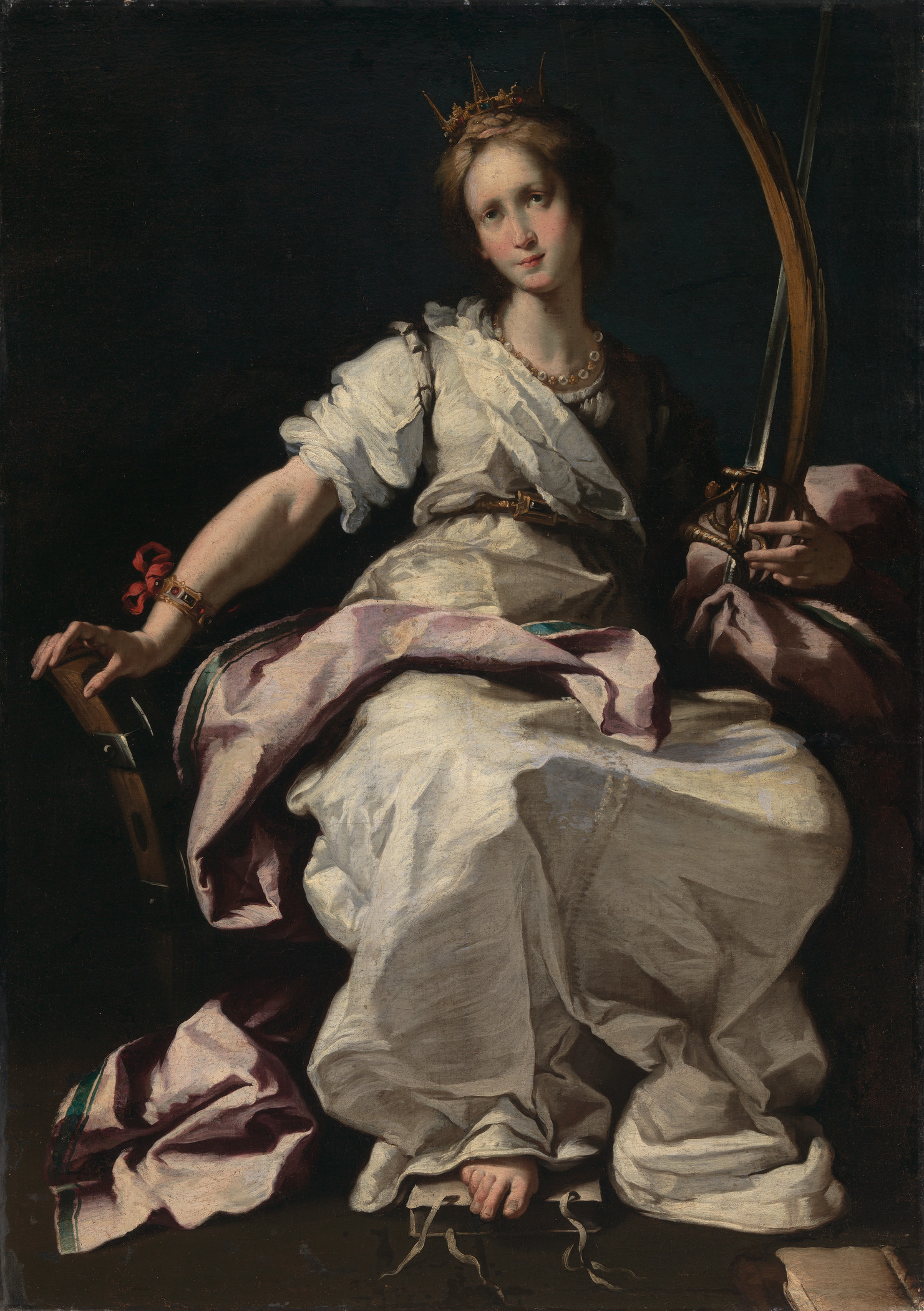 Bernardo Strozzi, Saint Catherine of Alexandria, c. 1615, Los Angeles County Museum of Art, partial and promised gift of Philippa Calnan in memory of her grandfather Charles Loeser, photo © Museum Associates/LACMA