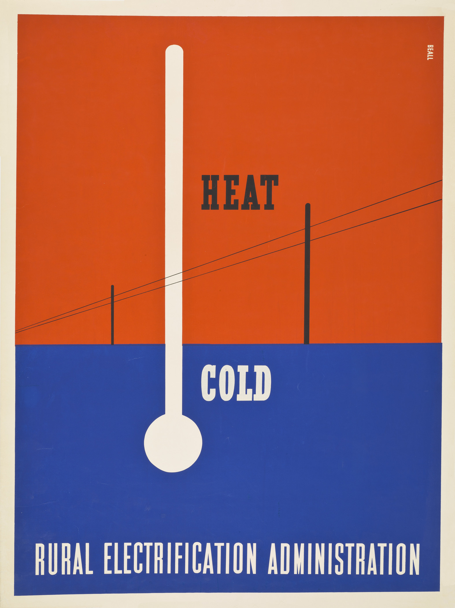 Lester Beall, Heat-Cold, 1937, Los Angeles County Museum of Art, purchased with funds provided by Allison and Larry Berg, Viveca Paulin-Ferrell and Will Ferrell, Suzanne and Ric Kayne, and Maura and Mark Resnick through the 2013 Decorative Arts and Design Acquisition Committee (DA2), photo © Museum Associates/LACMA