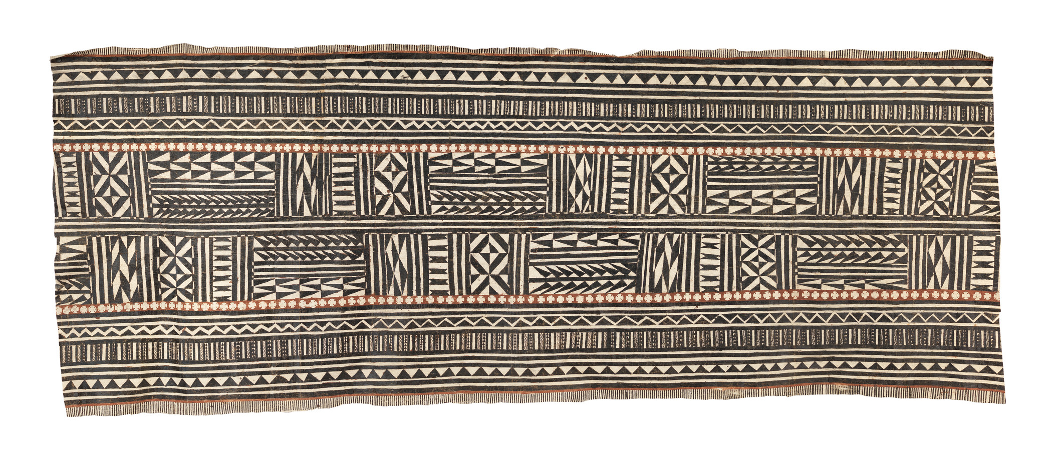 Barkcloth (Masi bolabola), Fiji, probably Cakaudrove, mid-19th century, Los Angeles County Museum of Art, gift of Mark and Carolyn Blackburn, photo © Museum Associates/LACMA