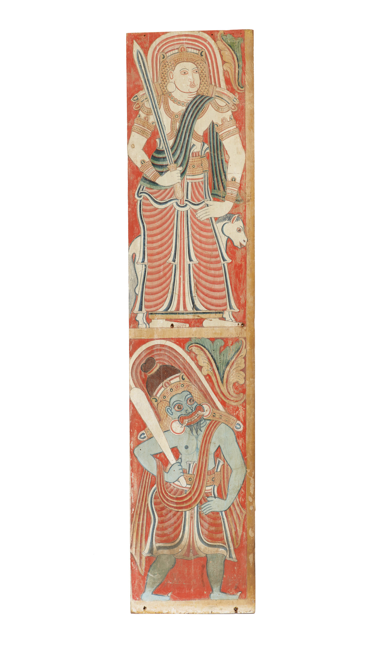The God Aiyanar (?) with a Demon Attendant, Panel from a Buddhist Shrine, 17th–18th century, Los Angeles County Museum of Art, gift of Mr. and Mrs. James Coburn, III, photo © Museum Associates/LACMA