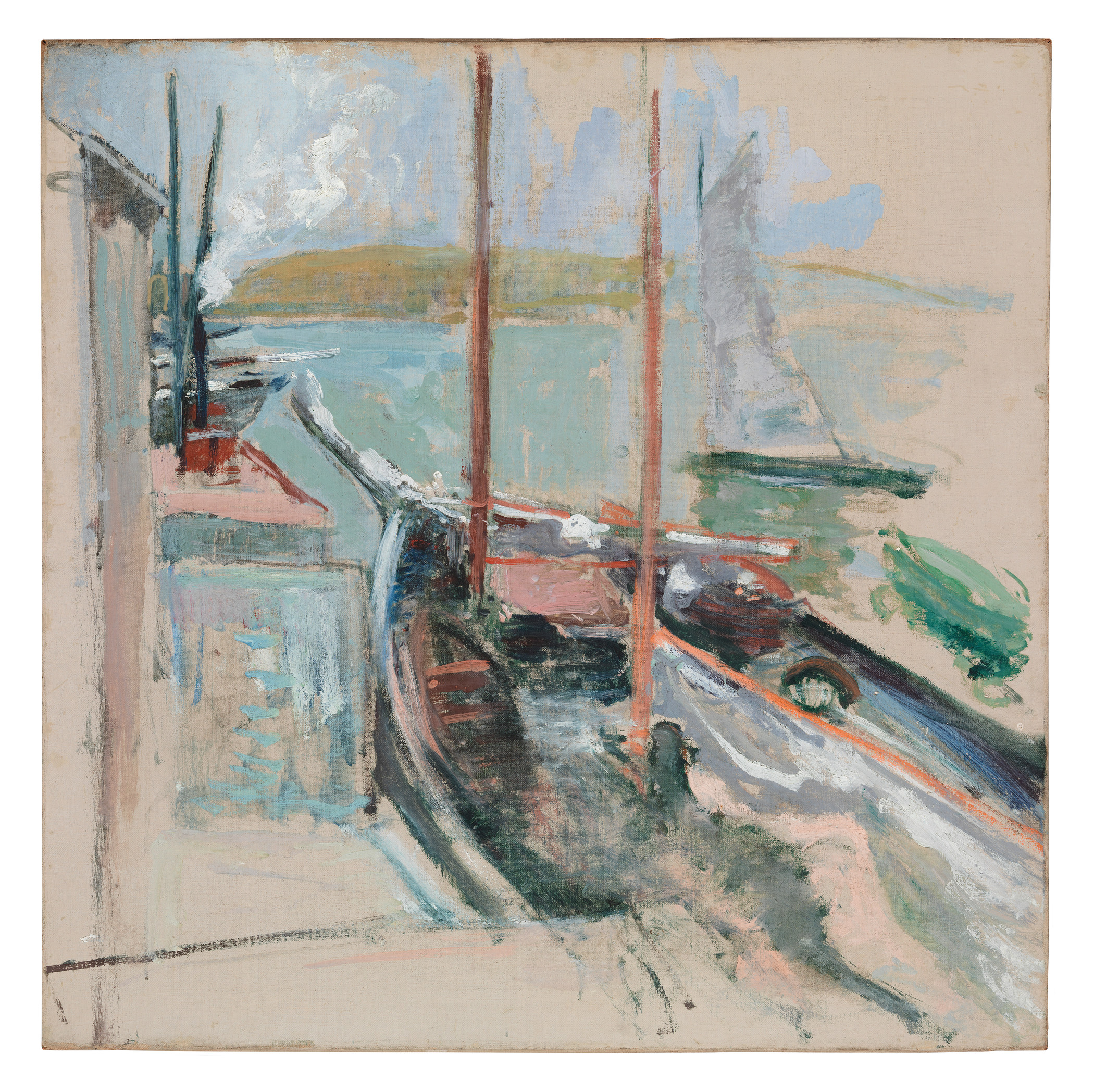 John Henry Twachtman, Harbor Scene, c. 1900, Los Angeles County Museum of Art, given in memory of Eileen W. Foster by her Husband and Children, photo © Museum Associates/LACMA