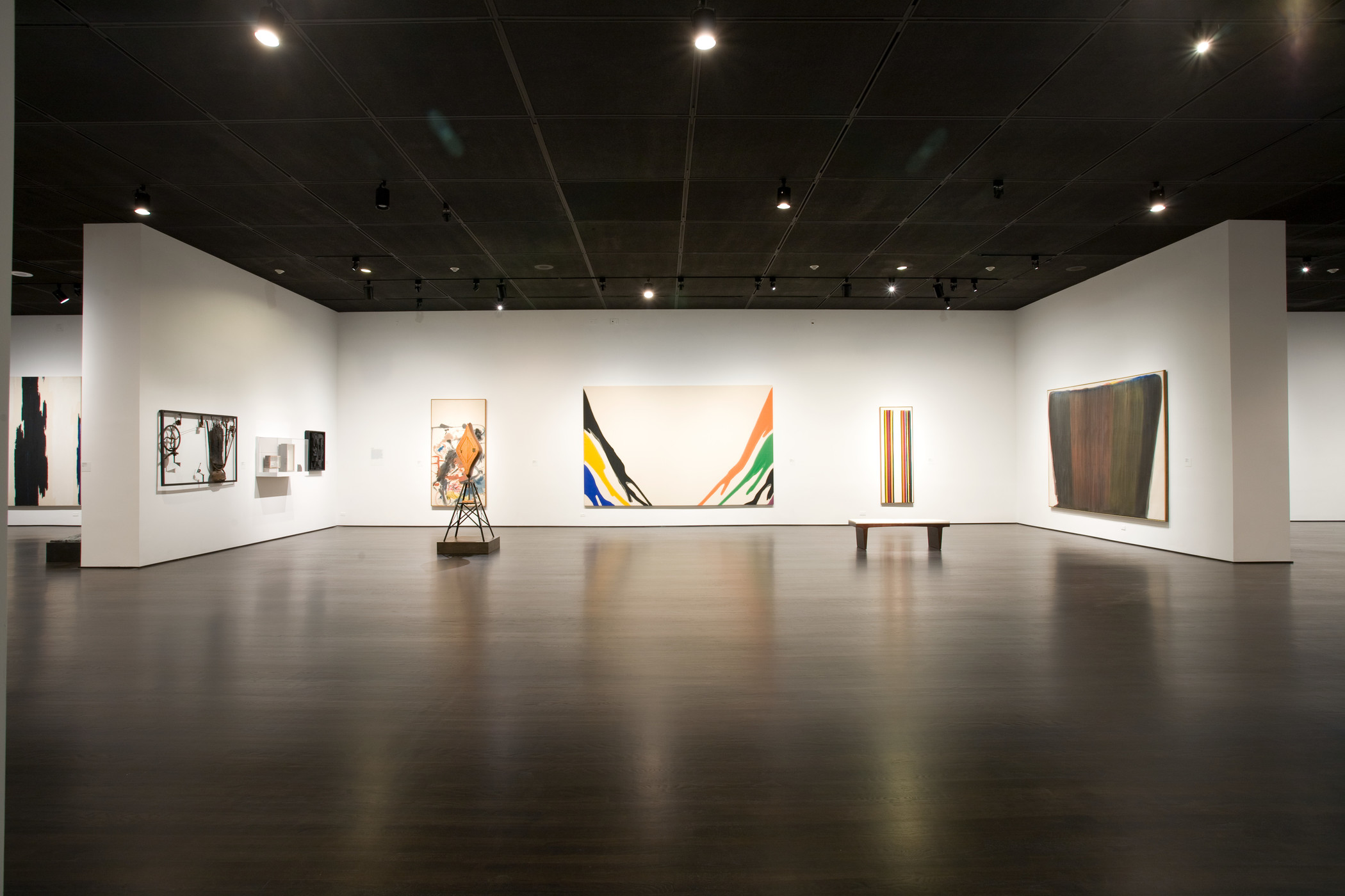 Gallery with paintings and sculpture