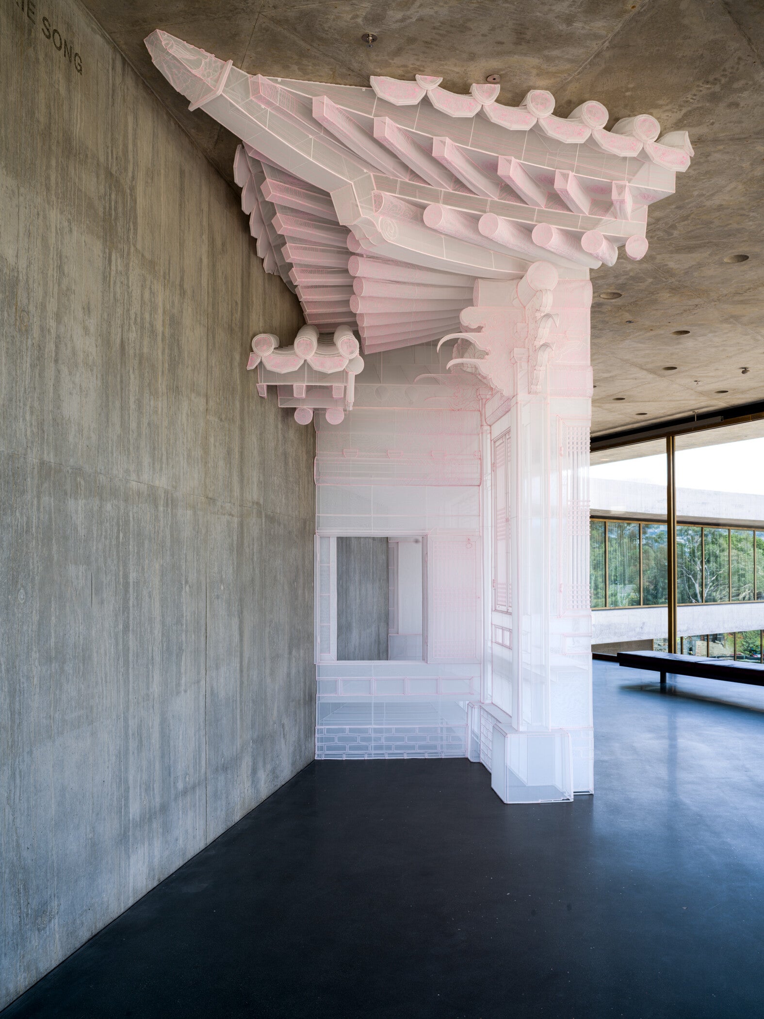 Installation photo, Do Ho Suh's Jagyeongjeon Hall, Gyeongbokgung Palace, 2025, at the Los Angeles County Museum of Art, © Do Ho Suh, photo © Museum Associates/LACMA, by Kristina Simonsen