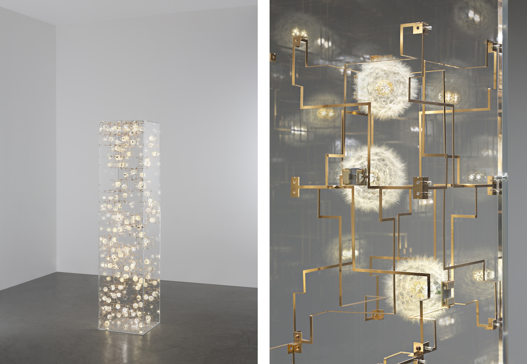 Lonneke Gordijn and Ralph Nauta, Studio Drift, Fragile Future 3.13 (detail on right), 2013, Los Angeles County Museum of Art, gift of the 2019 Decorative Arts and Design Acquisitions Committee (DA²), photo courtesy of Carpenter's Workshop Gallery