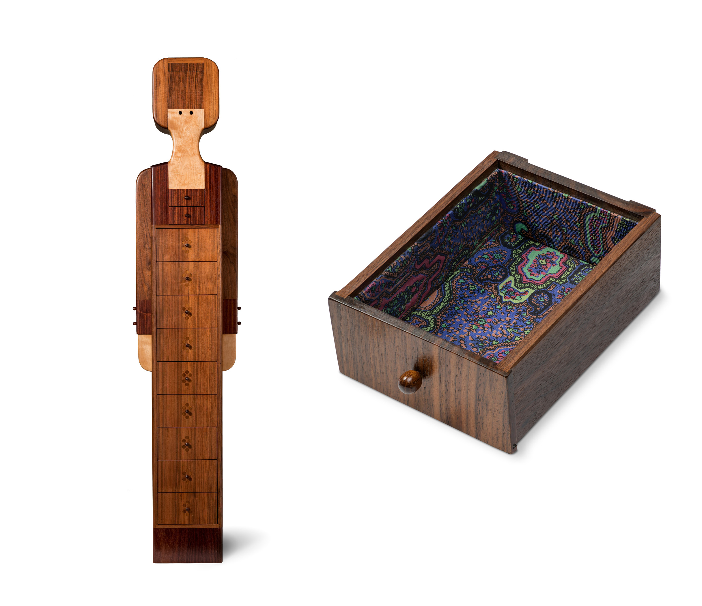 Pamela Weir-Quiton, Sloopy chest of drawers (drawer detail on right), 1966, Los Angeles County Museum of Art, gift of the 2019 Decorative Arts and Design Acquisitions Committee (DA²), photo © Museum Associates/LACMA