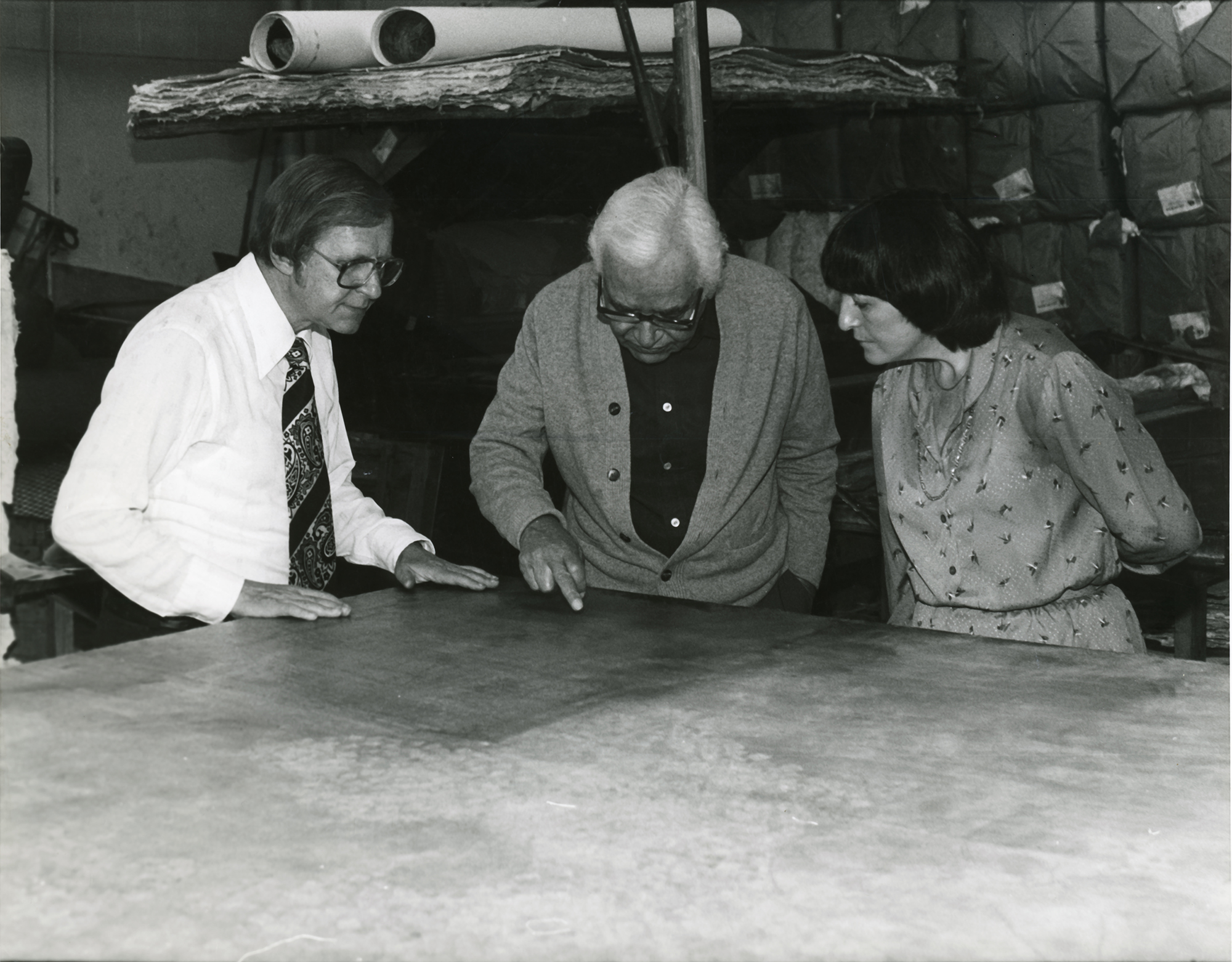 Rufino Tamayo with Mixografía founders Luis and Lea Remba, photo © Shaye Remba, courtesy of Mixografía®