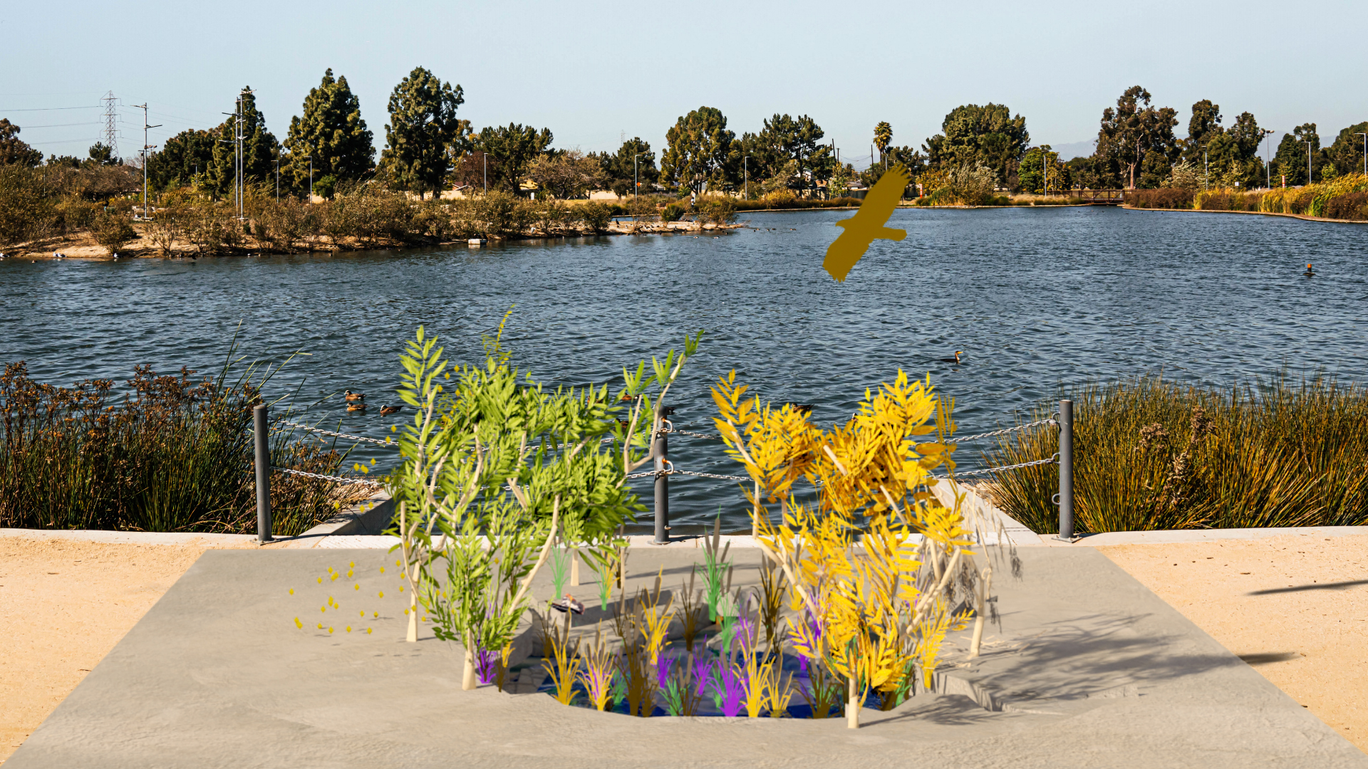 Sandra de la Loza, What the Willow Whispers, 2022, in collaboration with LACMA × Snapchat: Monumental Perspectives, © Sandra de la Loza, image courtesy of Snap Inc