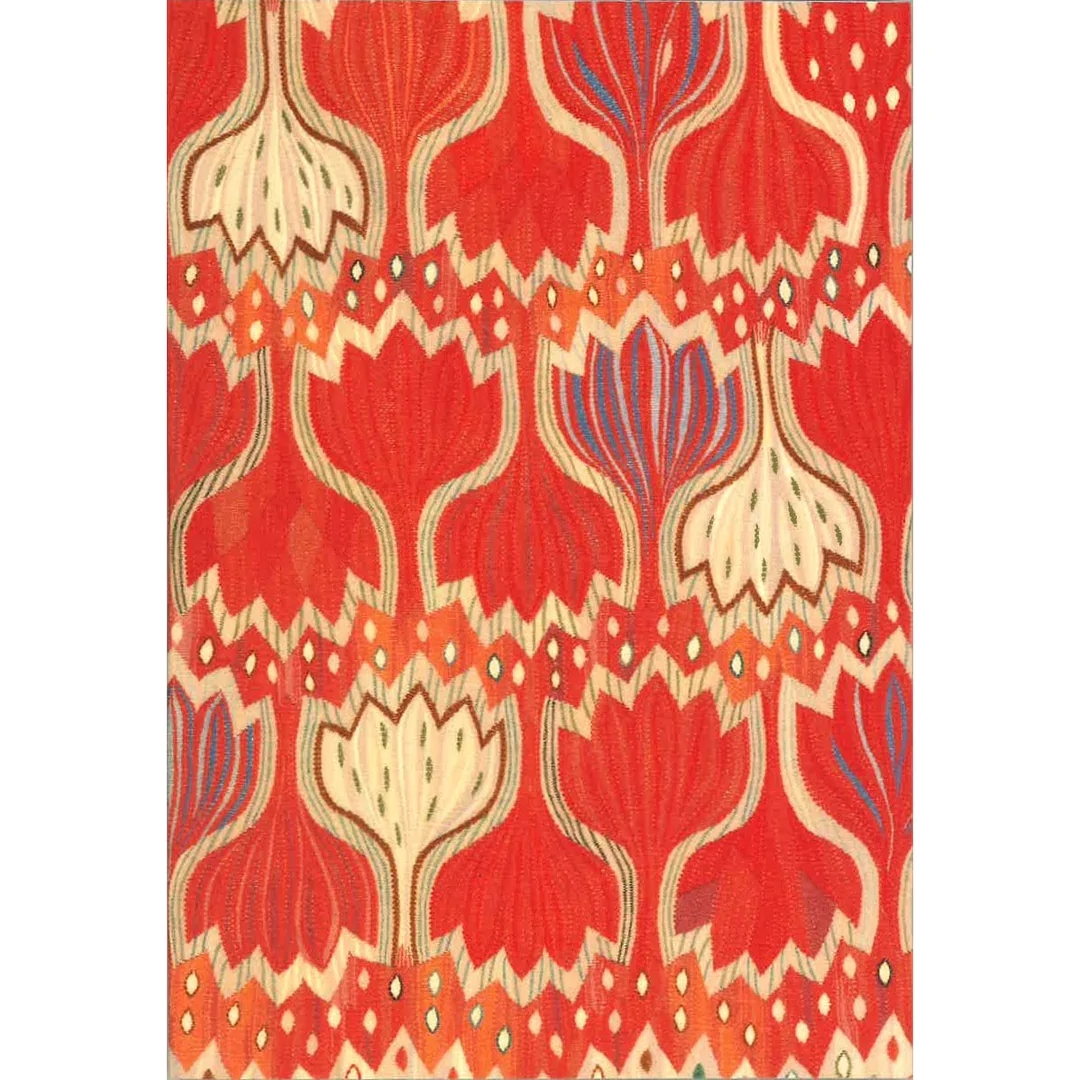 Red textile with flower pattern