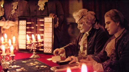 Barry Lyndon, directed by Stanley Kubrick, 1973-75, Barry Lyndon (Ryan O'Neal) and the Chevalier de Balibari (James Magee) at the roulette table. © Warner Bros. Entertainment Inc.