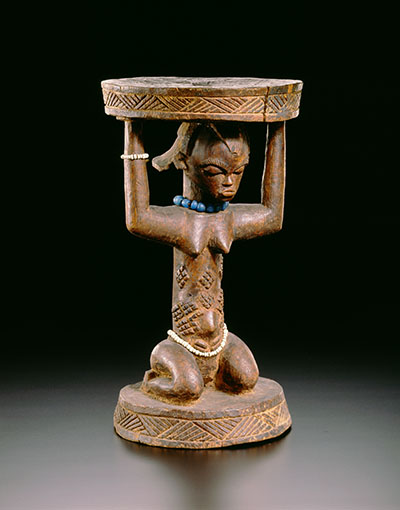 Caryatid stool, Africa (Democratic Republic of the Congo, Luba Peoples), The Royal Museum for Central Africa, collection RMCA Tervuren, photo R. Asselberghs, RMCA Tervuren ©