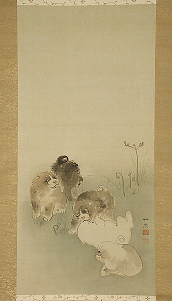 Maruyama Okyo (attributed to), Five Puppies, 18th century, gift of Carl Holmes