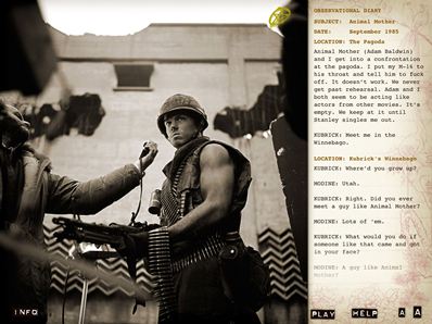 Screenshot from Full Metal Jacket Diary