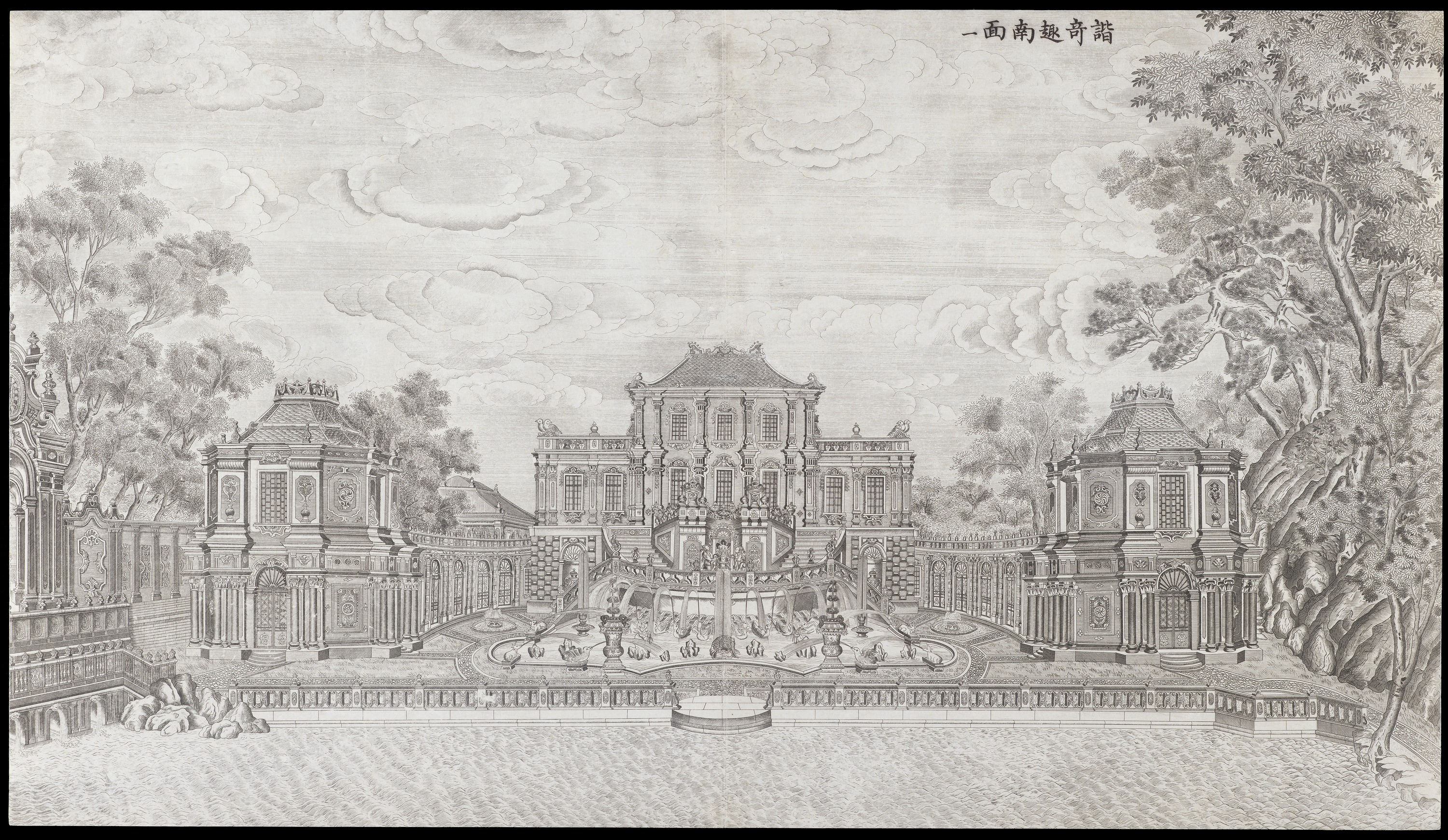 Engraving of palace