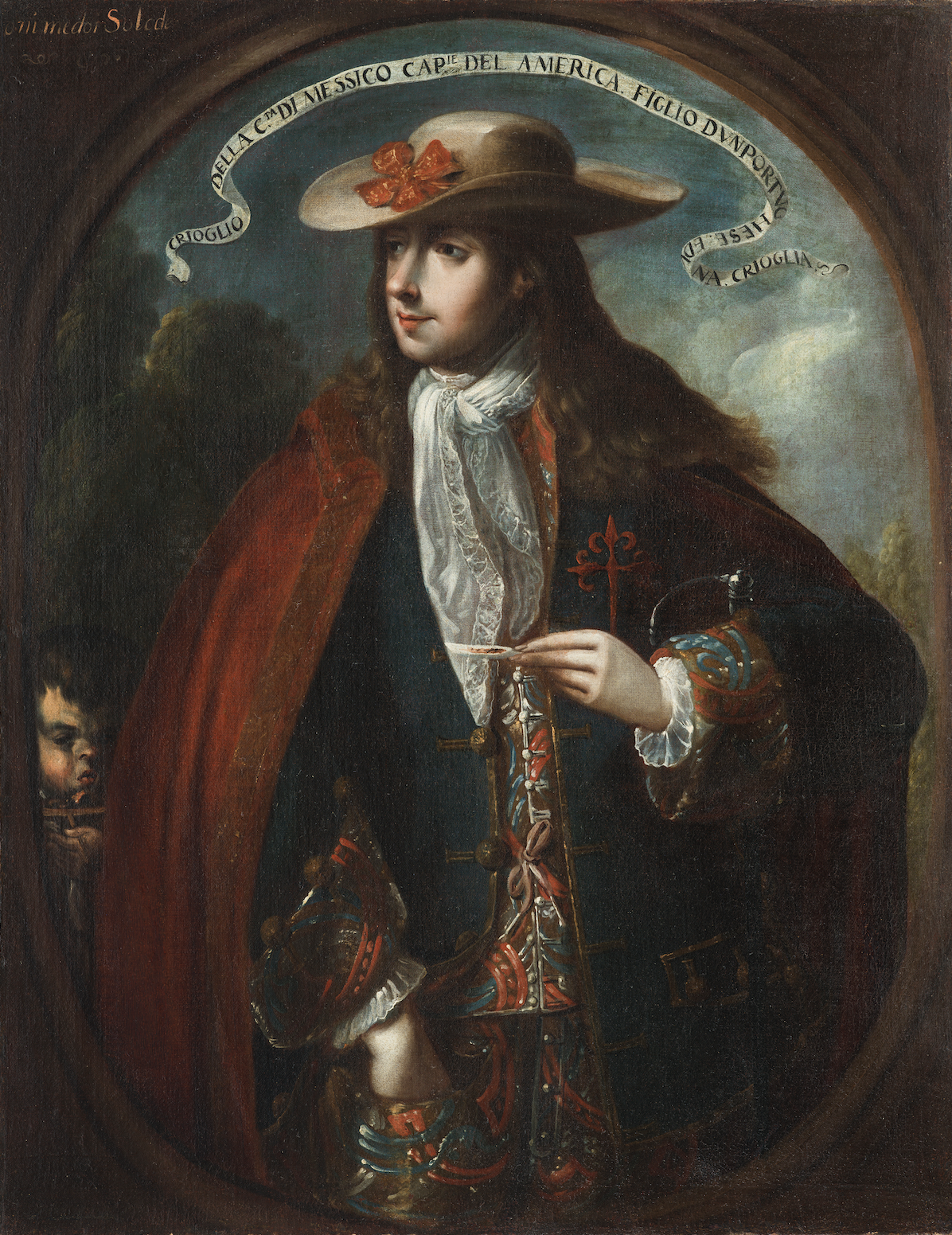 Manuel de Arellano, Creole Man from Mexico City, c. 1710, oil on canvas, 42 15/16 × 33 1/4 in. (109 × 84.5 cm), Los Angeles County Museum of Art, gift of the 2025 Collectors Committee with additional funds from an anonymous donor, photo courtesy of Colnaghi, Madrid
