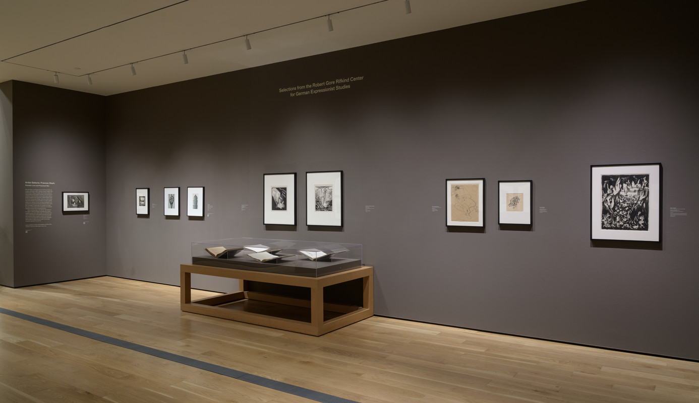 Installation view, Artist Selects: Frances Stark, Periodic Love and Perpetual War, Los Angeles County Museum of Art, June 13–November 9, 2025, photo © Museum Associates/LACMA