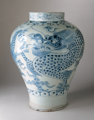 Korea, probably Kwangju, South Cholla Province, Jar with Dragon and Clouds, Joseon dynasty (1392–1910), eighteenth century, purchased with museum funds