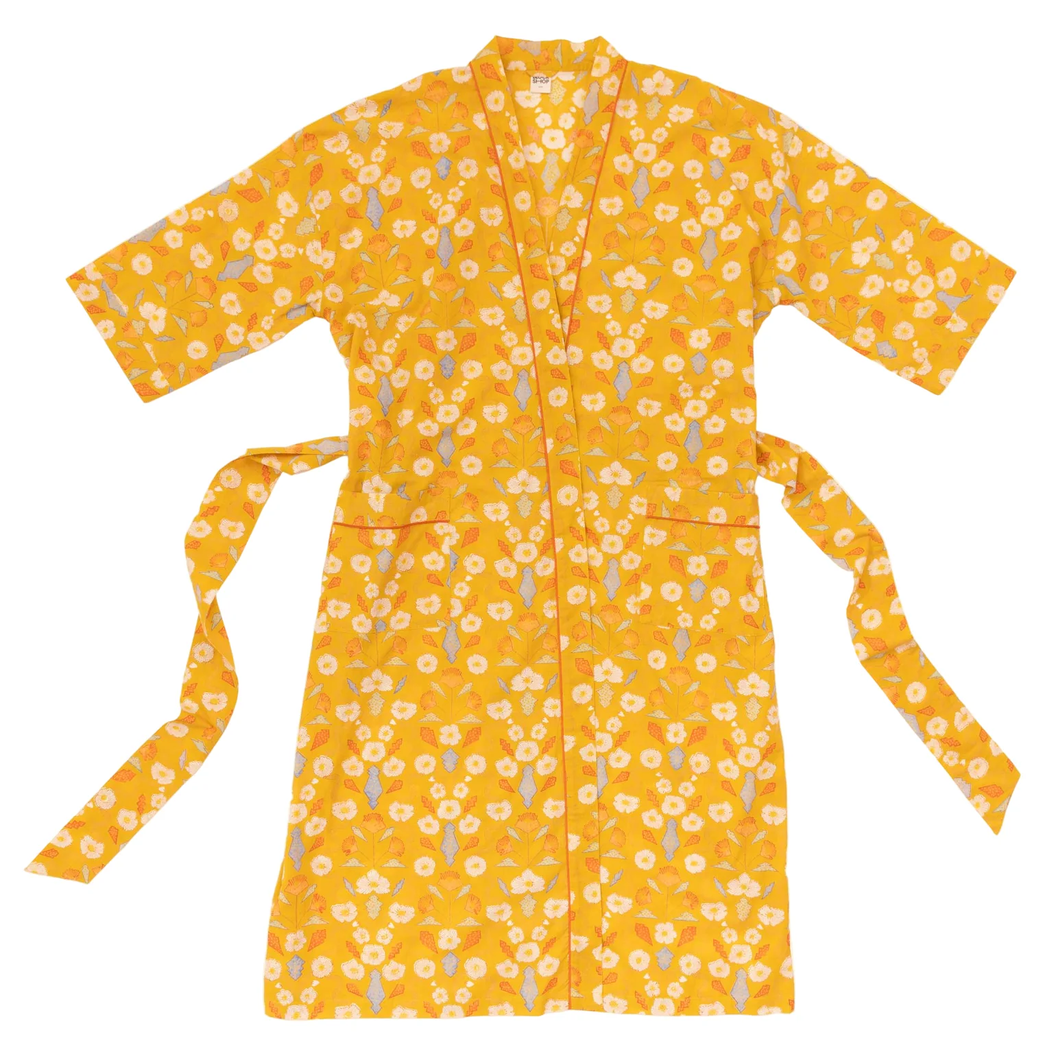 Yellow robe with colorful patterns