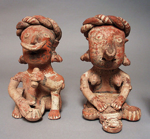 Mexico, Nayarit, Nayarit, Seated Couple Preparing and Eating Food, 200 B.C. - A.D. 500, The Proctor Stafford Collection, purchased with funds provided by Mr. and Mrs. Allan C. Balch