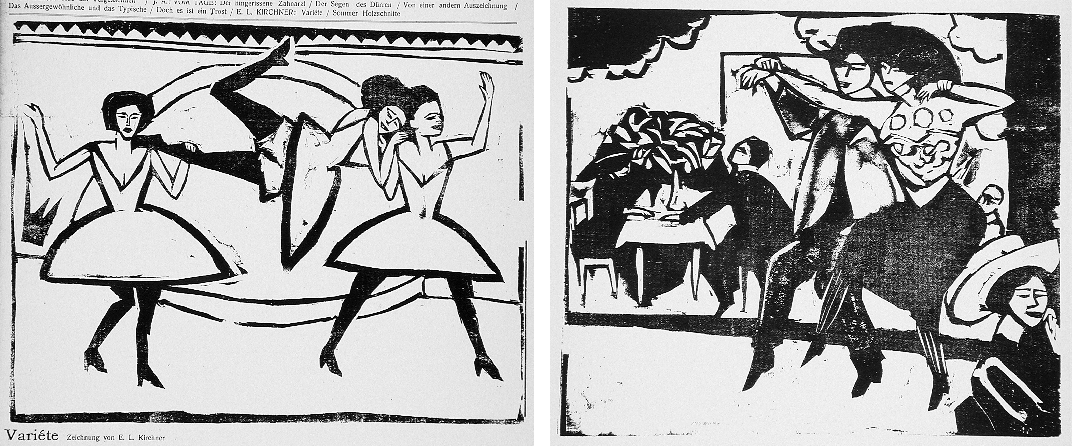 (Both images) Ernst Ludwig Kirchner, Dance hall, 1911, Los Angeles County Museum of Art, The Robert Gore Rifkind Center for German Expressionist Studies, purchased with funds provided by Anna Bing Arnold, Museum Associates Acquisition Fund, and deaccession funds, photo © Museum Associates/LACMA