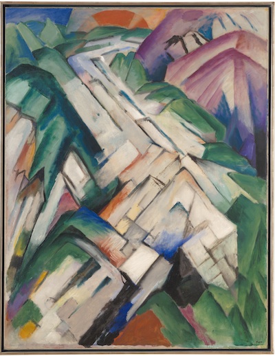 Franz Marc, Stony Path (Mountains/Landscape) Steiniger Weg (Gebirge/Landschaft), 1911 (repainted 1912), San Francisco Museum of Modern Art, gift of the Women’s Board and Friends of the Museum, photo © San Francisco Museum of Modern Art