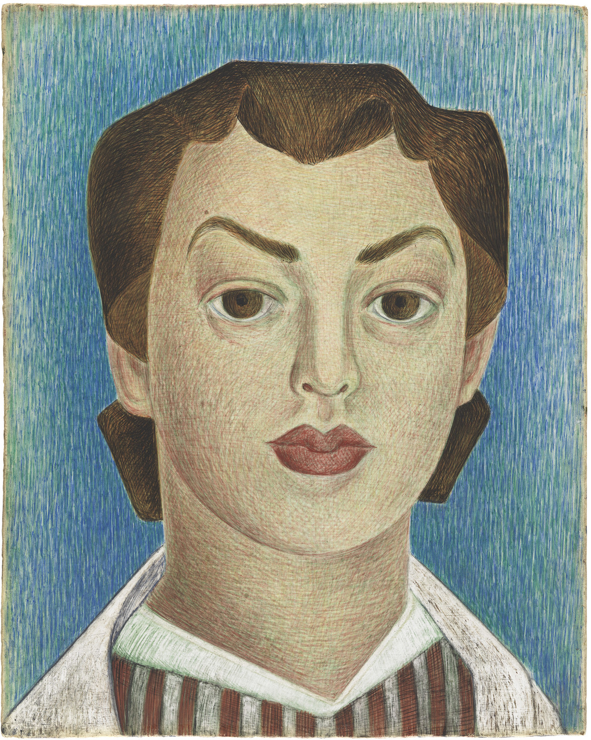 Miné Okubo, Untitled (Portrait Head), circa 1937, Los Angeles County Museum of Art, gift of Kelvin Davis and Hana Davis through the 2025 Collectors Committee, © Museum Associates/LACMA
